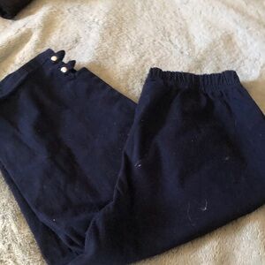 Navy Blue capris with Button Detail
